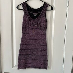 Purple iridescent stretchy mini dress sz small